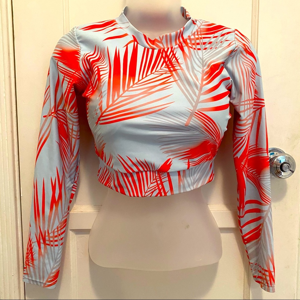 Cropped moisture wicking sports top